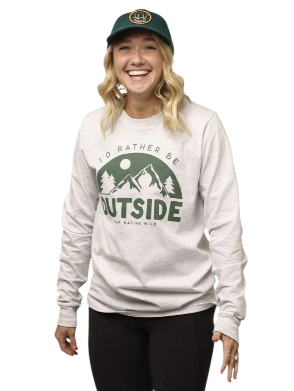 Unisex Keep Nature Wild Be Outside XL Crewneck Oversized Gray Sweatshirt